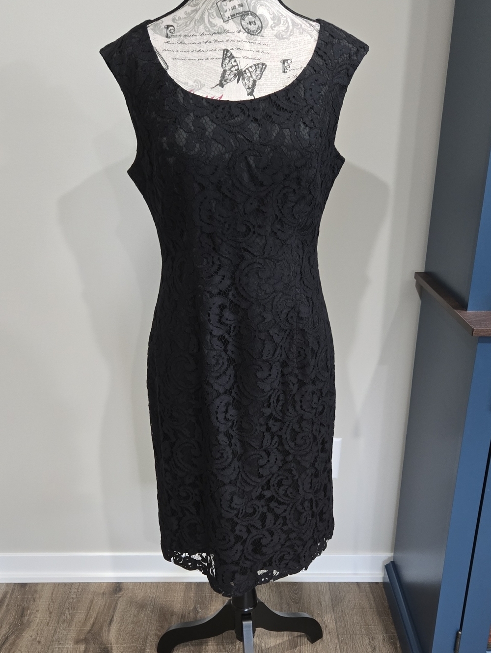 Coldwater Creek Black Lace Cocktail Dress Size 6